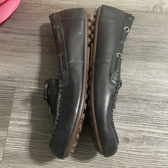 VIONIC Virginia Black Bow Leather Slip On Shoe Moccasin Size 8.5 Driving Loafer - Picture 7 of 12